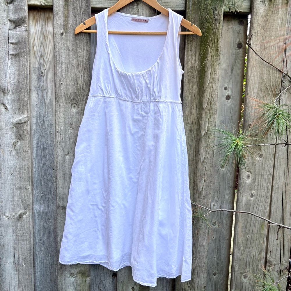 Velvet by Graham & Spencer White Cotton Sleeveless Dress